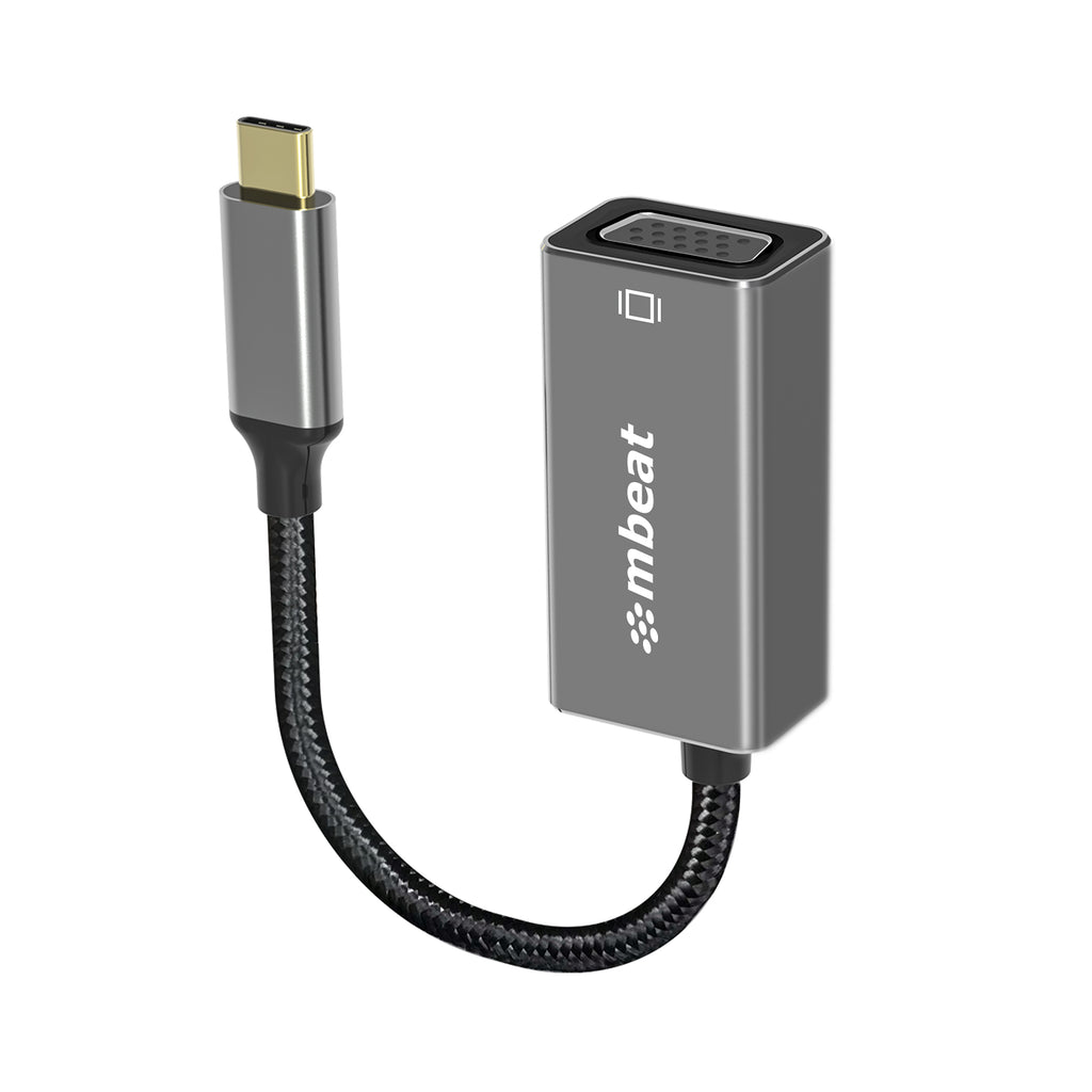 mbeat Elite USB-C to VGA Adapter - Coverts USB-C to VGA Female Port,  Supports up to1920×1080@60Hz - Space Grey-0