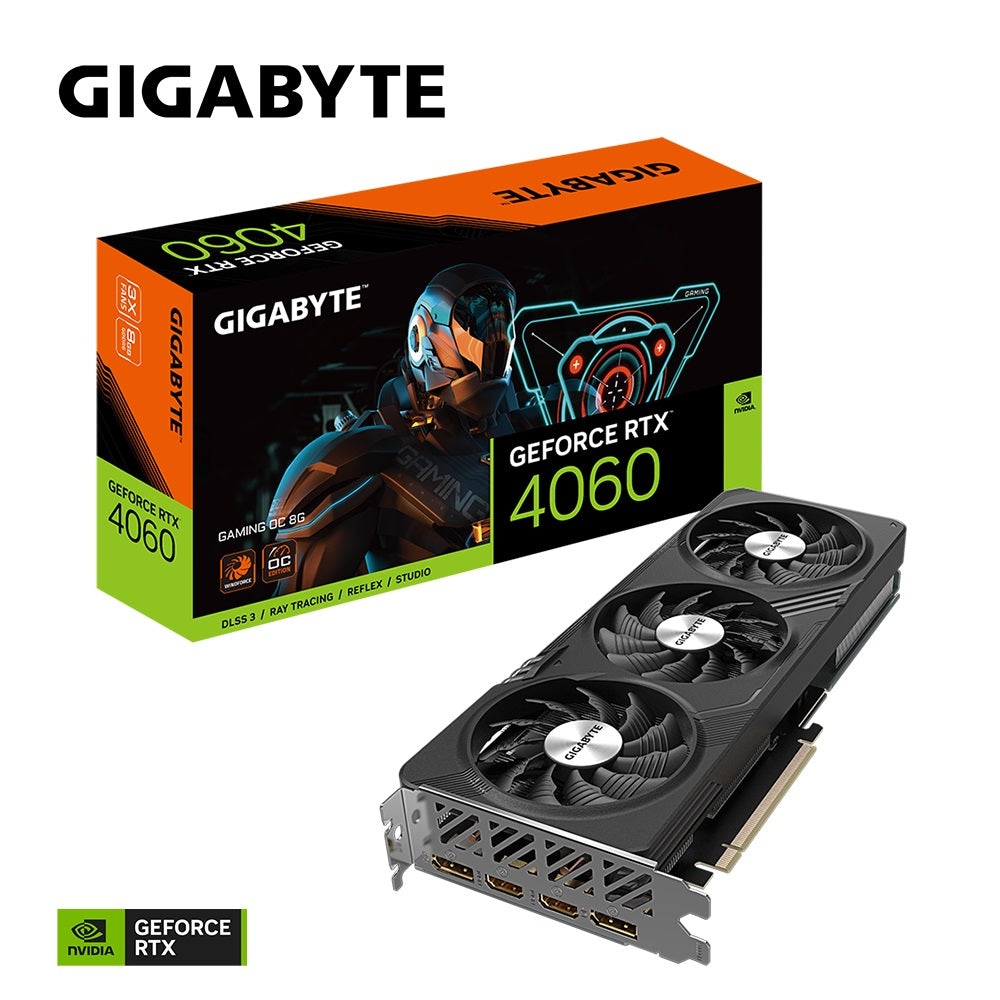 Gigabyte nVidia GeForce RTX 4060 Gaming OC-8GD GDDR6 Video Card, PCI-E 4.0, TBD Core Clock, 2x DP 1.4a, 2x HDMI 2.1a-0