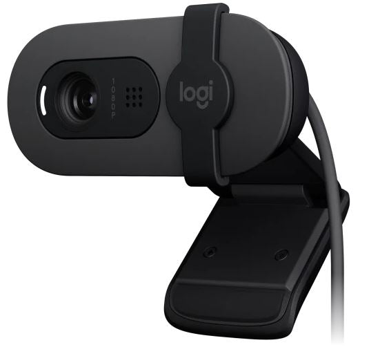 Logitech Brio 100 Full HD 1080p webcam with auto-light balance, integrated privacy shutter, and built-in mic-0