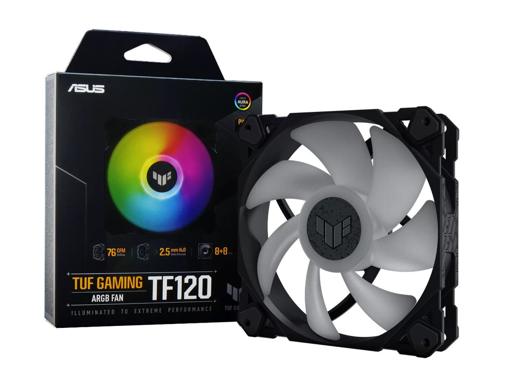 ASUS TUF Gaming TF120 ARGB Fan. Low Noise. PWN Control Anti-vibration. Double-layer LED arra .Aura Sync. 250,000 hours-0