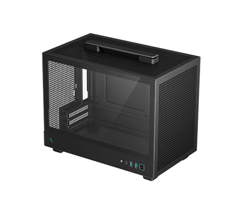 DeepCool CH160 Ultra-Portable Mini-ITX Case, Mesh and Glass Panels,Full Sized Air Cooler Support, Carry handle 336×200×283.5mm-0