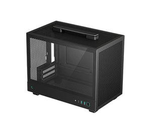 DeepCool CH160 Ultra-Portable Mini-ITX Case, Mesh and Glass Panels,Full Sized Air Cooler Support, Carry handle 336×200×283.5mm-0