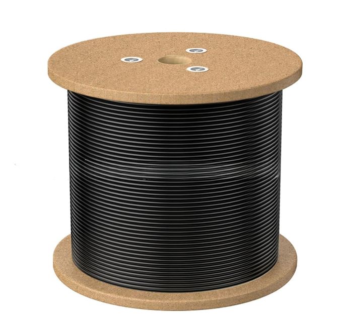 8Ware 350m CAT6A UTP LAN Network Cable on a Reel box Black 24AWG PVE HDPE 7.4mm UV Stabilised Jacket wooden reel-0