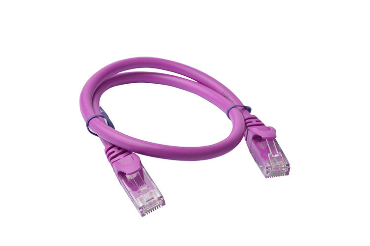 8Ware CAT6A Cable 0.25m (25cm) - Purple Color RJ45 Ethernet Network LAN UTP Patch Cord Snagless-0