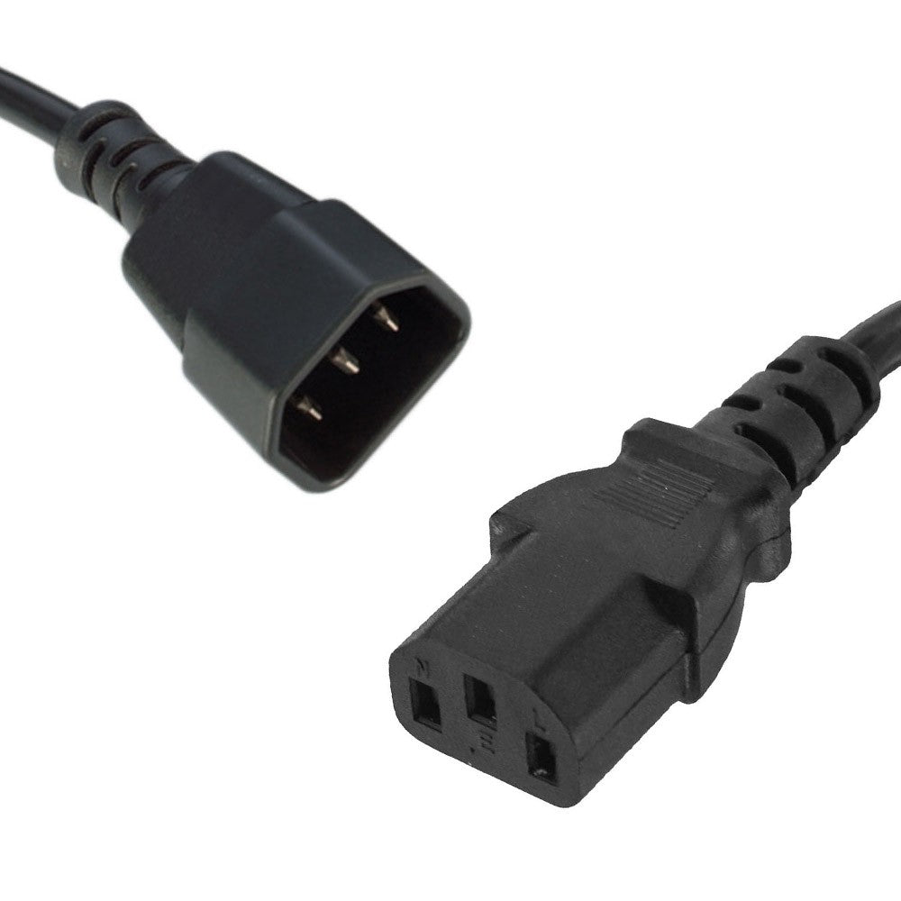 8Ware Power Cable Extension Cord 1m IEC C14 to C13 Male to Female for Monitor to PC or PC/UPS to Device-0