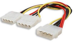 Astrotek Internal Power Molex Cable 20cm - 5.25" 4 pins Male to 2x 5.25" 4 pins Female 18AWG RoHS ~ CB8W-MOLEX-PWR-0