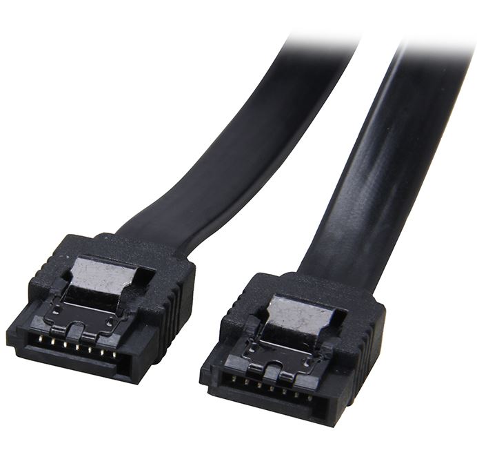 Astrotek SATA 3.0 Data Cable 30cm 7 pins Straight to 7 pins Straight with Latch Black Nylon Jacket 26AWG-0