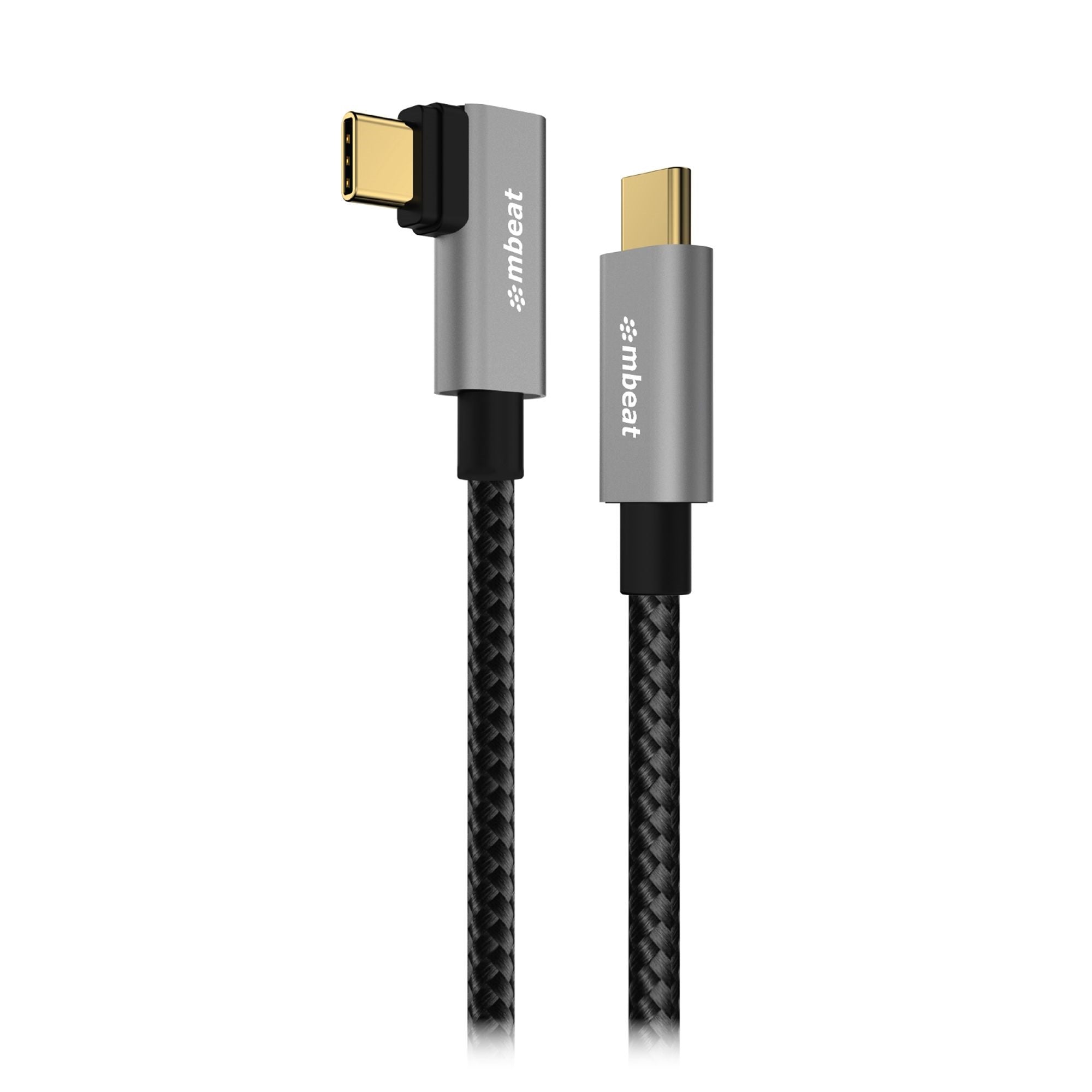 mbeat Tough Link 1.8m L-Shape USB 3.2 Gen2 USB-C Cable - Space Grey Data Transfer Rate_ Maximum 10Gbps  Video Resolution_ Maximum 4K/60Hz-0