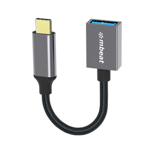 mbeat "Tough Link" USB-C to USB 3.0 Adapter with Cable - Space Grey-0