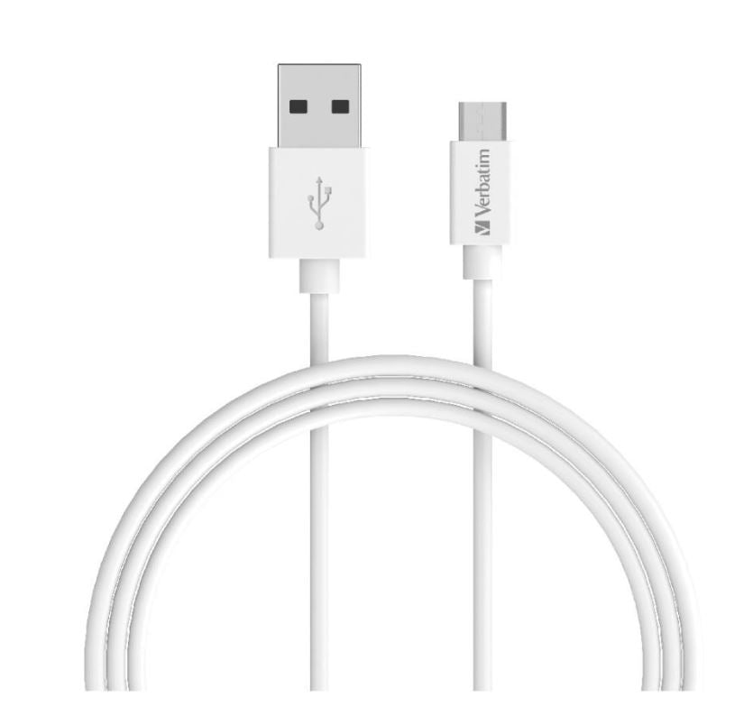 Verbatim Charge  Sync microUSB Cable 1m - White-0