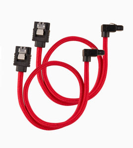 Corsair Premium Sleeved SATA 6Gbps 60cm 90° Connector Cable — Red-0