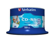 Verbatim CD-R 700MB 50Pk White InkJet 52x-0