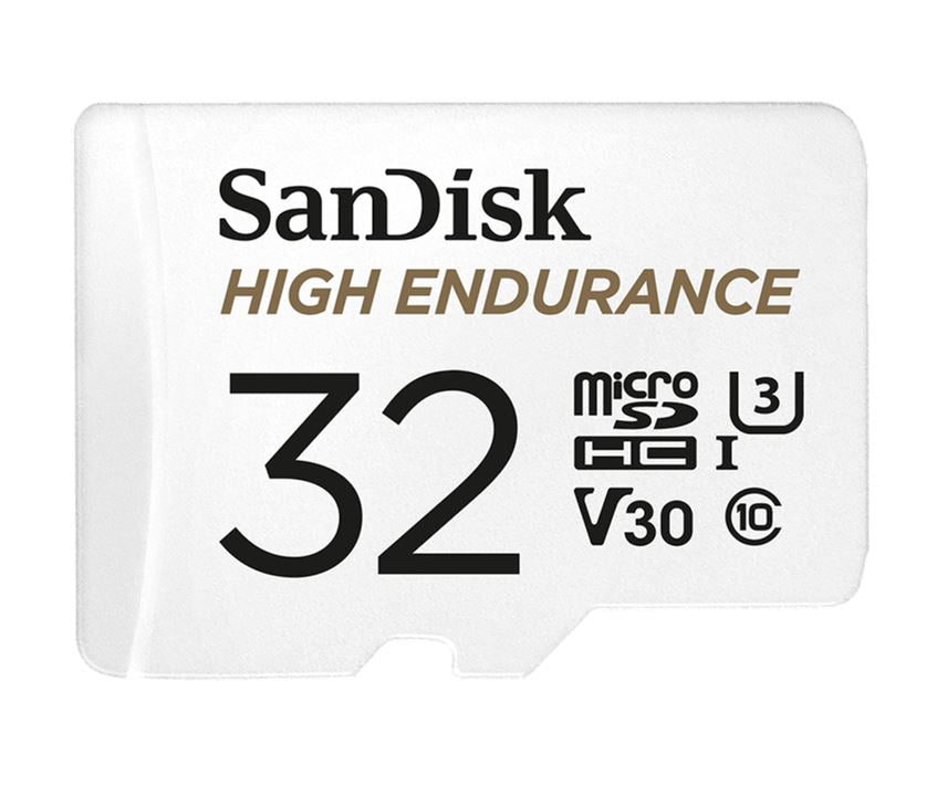 SanDisk High Endurance 32GB microSD 100MB/s 40MB/s 2.5K hrs 4K UHD C10 U3 V30 -40°C to 85°C Heat Freeze Shock Temp Water X-ray Proof SD Adapter >16GB-0