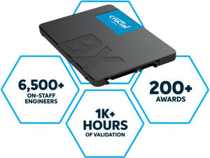 Crucial BX500 500GB 2.5" SATA3 6Gb/s SSD - 3D NAND 550/500MB/s 7mm 1.5 mil MTBF 3yr wty Acronis True Image Solid State Drive >480GB-0