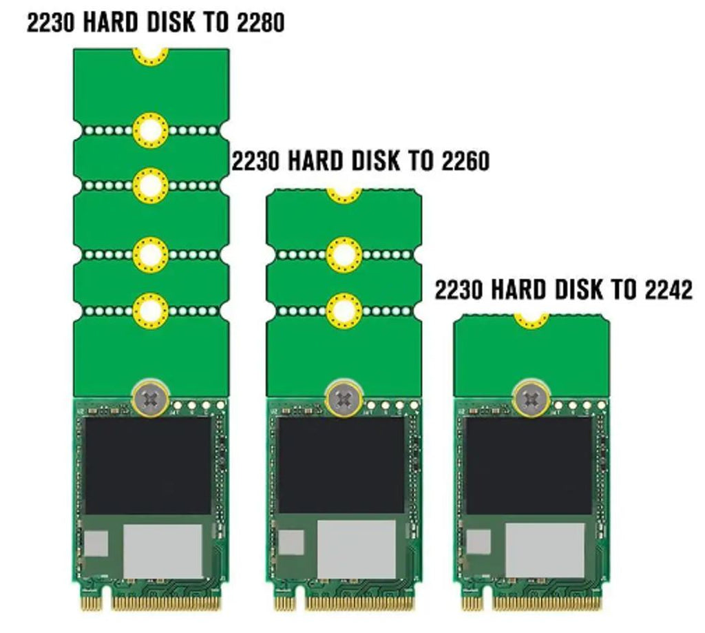 NGFF M.2 SSD Solid State Drive Adapter Converter from 2230 to 2242 2280 Transfer Expansion Bracket Extension Rack Board Riser Card for Crucial M2400-0