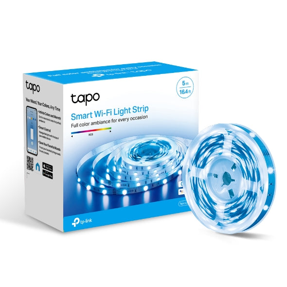 TP-Link Tapo L900-5 Smart Wi-Fi Light Strip, Flexible Length, 3M Adhesive, Energy Saving, Voice Control, No Hub Required, 5000×10×1.6 mm-0