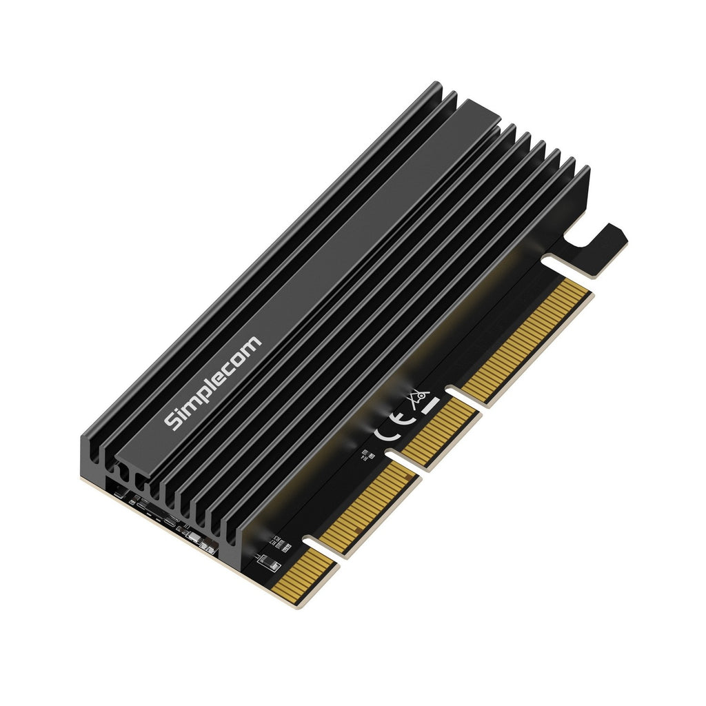 Simplecom EC415B NVMe M.2 SSD to PCIe x4 x8 x16 Expansion Card with Aluminium Heat Sink Black-0