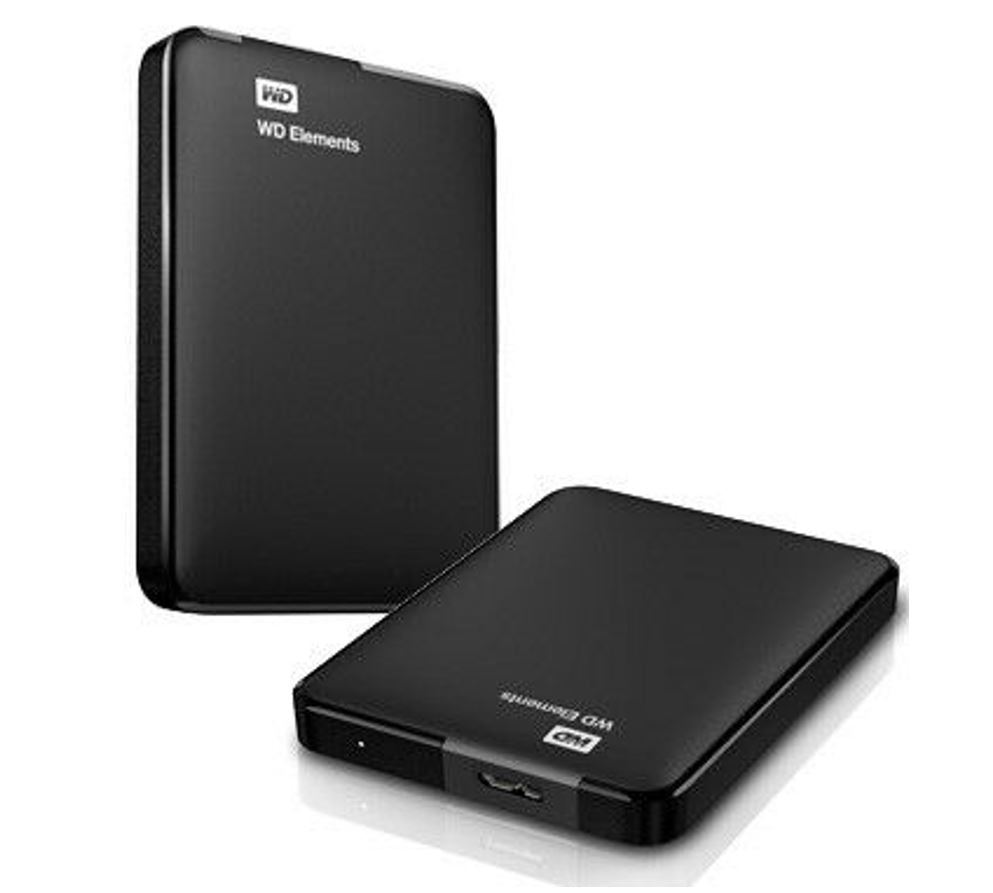 Western Digital WD Elements 1TB USB 3.0 2.5" Portable External Hard Drive - Slim Light Durable Shock Proof Black Plug  Play NTFS for Windows 10/8.1/7-0