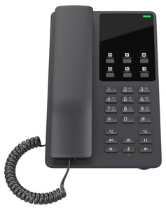 Grandstream GHP621 Desktop Hotel Voice IP Phone, Black, PoE, Wired Handset, 2 Lines, LCD, Gigabit Ethernet-0