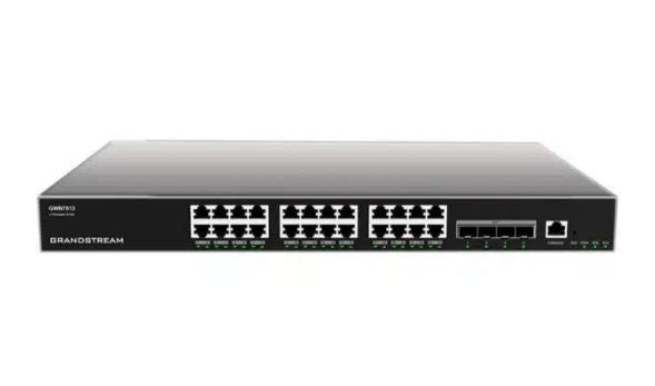 Grandstream IPG-GWN7813 Layer 3 network switch with 24 RJ45 Gigabit Ethernet ports for copper plus four 10 Gigabit SFP+ ports for fiber-0