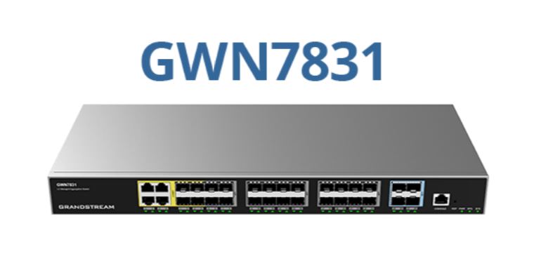 Grandstream GWN7831 Enterprise Layer 3 Managed Aggregation Switch, 20 x SFP, 4 x SFP/GigE Combo, 4 x SFP+, Redundant PSU-0