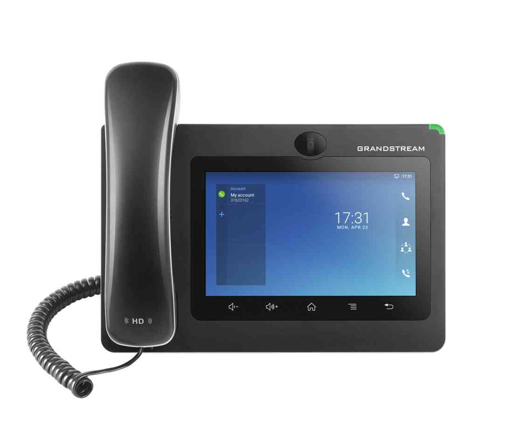 Grandstream GXV3370 16 Line Android IP Phone, 16 SIP Accounts, 1024 x 600 Colour Touch Screen, 1MB Camera, Building Bluetooth+Wifi, Powerable Via POE-0