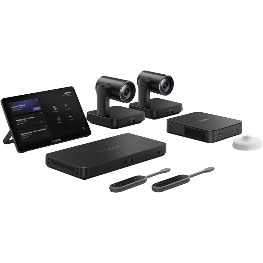 Yealink MVC940 Microsoft Teams Kit, 2x UVC84 4K PTZ Camera, 2x WPP30 Dongles, AVHub, MCore Pro PC, MTouch-Plus Panel, RoomSensor, No Audio Devices-0