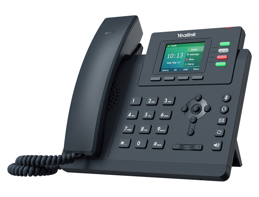 Yealink T33G 4 Line IP phone Entry-level, 320x240 Colour Display, Dual Gigabit Ports, PoE, HD Voice Quality, No Power Adapter included, Zoom, HD Voice-0