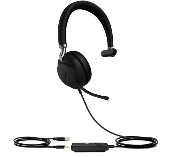 Yealink UH38 Mono Mode USB and Bluetooth Headset, USB-A,Teams Call Controller with Built-In Battery Dual Noise-Canceling Mics, Busy Light, Teams-0