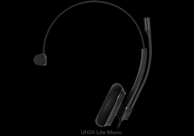 Yealink UH34 Lite Mono Wideband Noise Cancelling Microphone - USB Connection, Foam Ear Cushions, Designed for Microsoft Teams-0