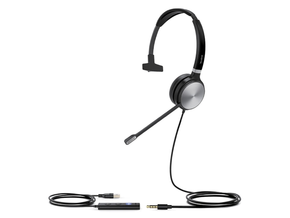Yealink UH36 Mono Wideband Noise Cancelling Headset - USB-C / 3.5mm Connections, Designed for UC, Simple Call Management, HD Voice,  LED Indicator-0