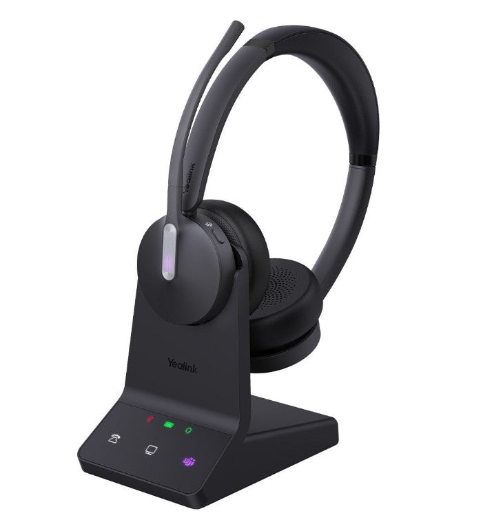 Yealink WH64 Dual Teams DECT Wireless Headset, DECT  Bluetooth Hybrid Wireless Technology, Busylight, 3-Mic Noise Cancellation, Charging Stands-0