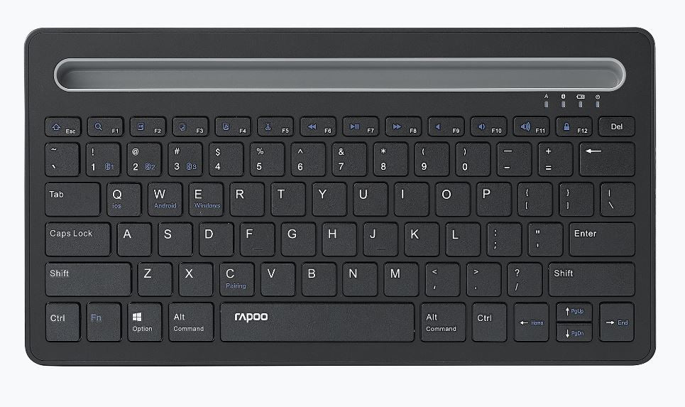 RAPOO XK100 Bluetooth Wireless Keyboard - Switch Between Multiple Devices, Computer, Compact and Stylish. Tablet and Smart Phone Mount Slot(LS)-0