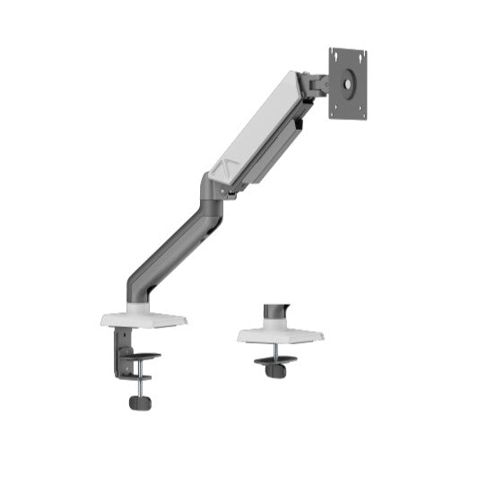 Brateck LDT88-C012 SINGLE SCREEN RUGGED MECHANICAL SPRING MONITOR ARM For most 17"~32" Monitors, Space Grey  White (New)-0