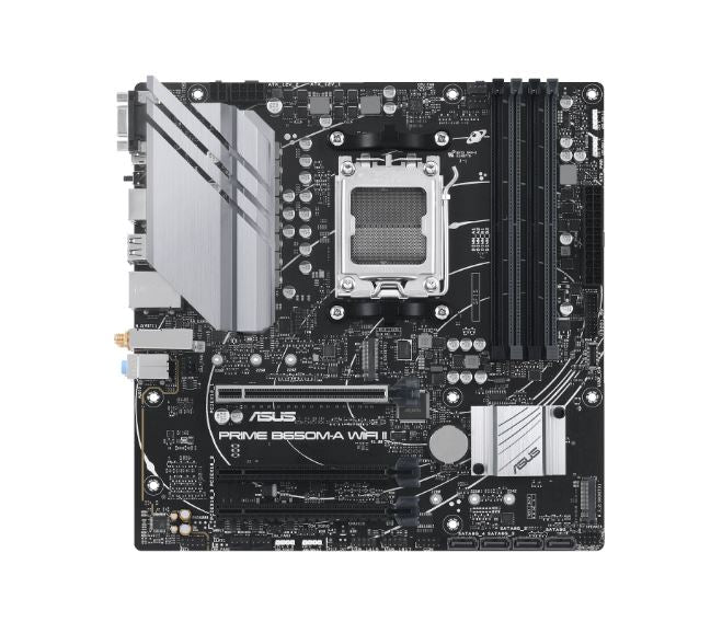 ASUS AMD B650M PRIME B650M-A WIFI II (AM5)  Micro-ATX motherboard, 4xDDR5 192GB, 1 x PCIe 4.0 x16 slot, 2 x M.2 slots, 4 x SATA, Wi-Fi 6, Realtek 2.5G-0
