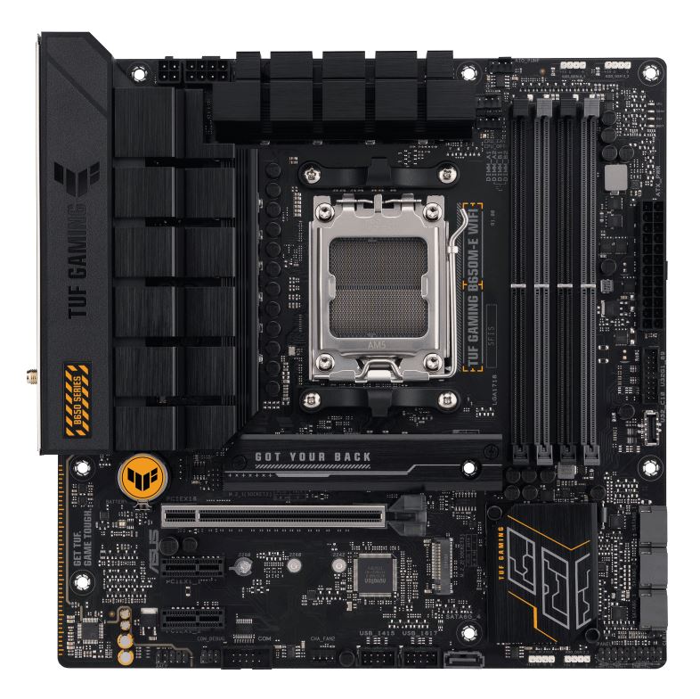 ASUS AMD B650M TUF GAMING B650M-E WIFI (AM5) Micro-ATX Motherboard 4xDDR5, 128GB, 1 x PCIe 4.0 x16, 2 x M.2 slots, 4 x SATA, Wi-Fi 6, 2.5Gb Ethernet-0