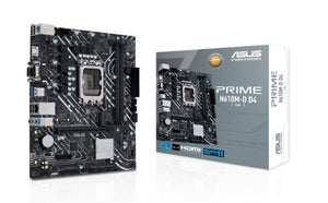 ASUS H610M PRIME H610M-D D4-CSM Intel LGA 1700 mATX Motherboar 2xDDR4~64GB , PCIe 4.0, M.2, 1Gb Ethernet, HDMI, D-SUB, USB3.2 Gen1, SATA 6Gbps,-0