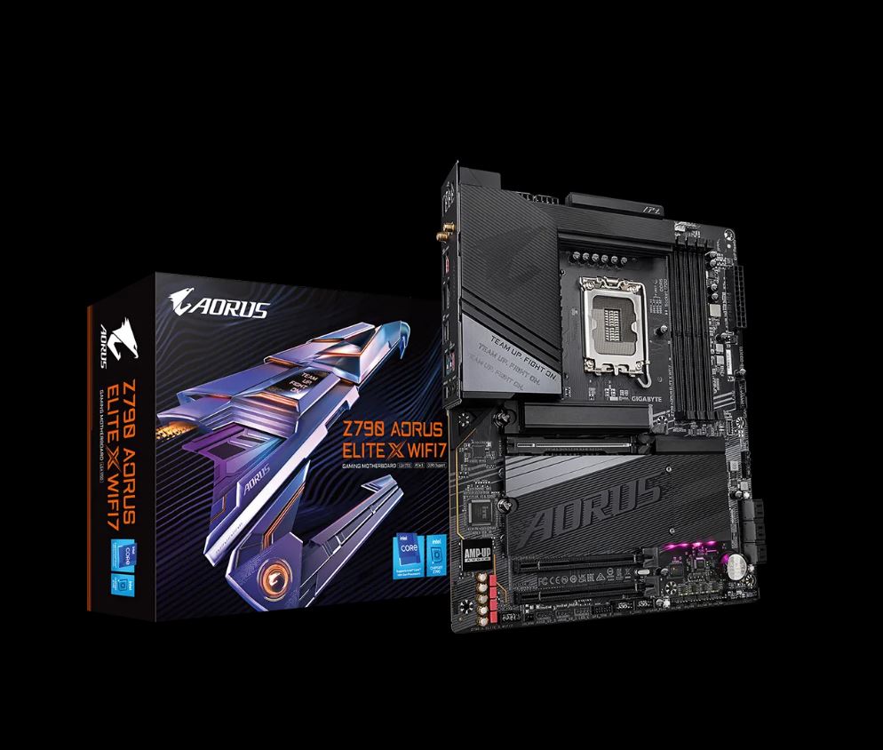 Gigabyte Z790 AORUS ELITE X WIFI 7 Intel LGA 1700 ATX Motherboard, 4x DDR5 ~192GB, 3x PCI-E x16, 4x M.2, 6x SATA,  5x USB 3.2, 1x USB-C-0