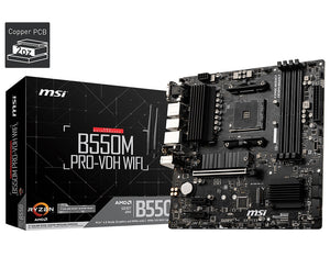 MSI B550M PRO-VDH WIFI AM4 MATX MB 4xDDR4 3xPCIE 2xM.2 HDMI VGA DP RAID LAN 4xSATAIII 5xUSB3.2 6xUSB2.0-0
