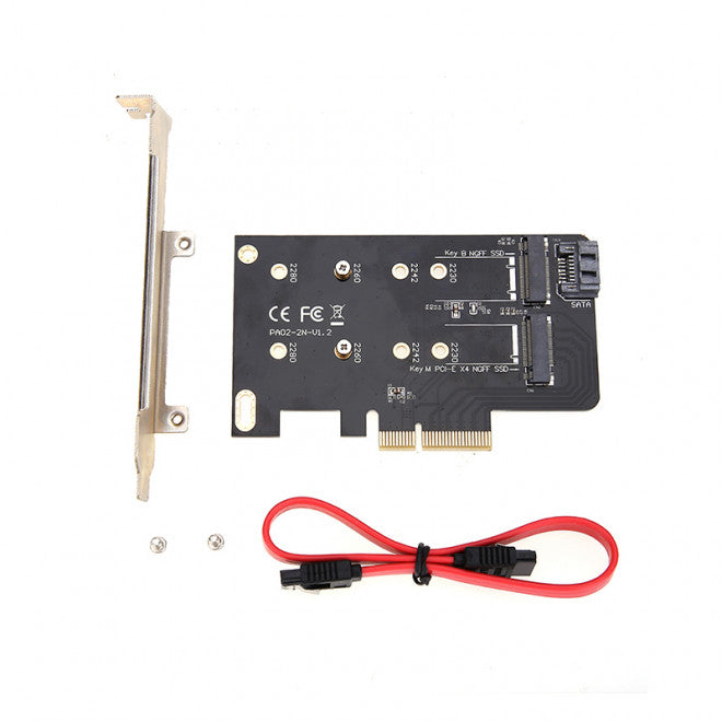 Simplecom EC412 Dual M.2 (B Key and M Key) to PCI-E x4 and SATA 6G Expansion Card-0