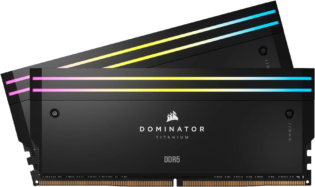 Corsair DOMINATOR® TITANIUM RGB 32GB (2x16GB) DDR5 DRAM 6400MT/s CL32 Intel XMP Memory Kit — Black-0