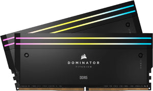 Corsair DOMINATOR® TITANIUM RGB 32GB (2x16GB) DDR5 DRAM 6400MT/s CL32 Intel XMP Memory Kit — Black-0