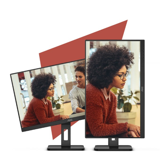 AOC 27" IPS, 4ms, FHD, Adaptive Sync, Border less, Height Adjustable Stand, VESA 100X100m, Speakers  HDMI, DP, VGA Office Monitor-0