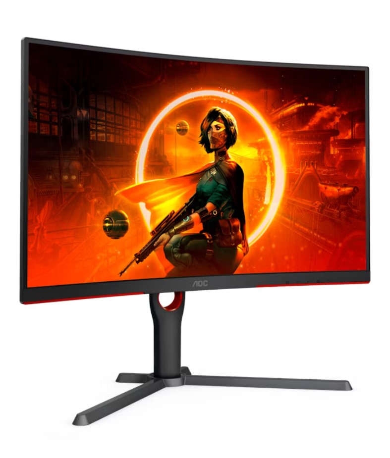 AOC 32" Curved 2K QHD 0.5ms, 180hz, HDR10,  VA, Adaptive Sync, 300 cd/m2, 1500R, HDMI 2.0 and DP 1.4.  VESA 100 x 100. Gaming Monitor-0