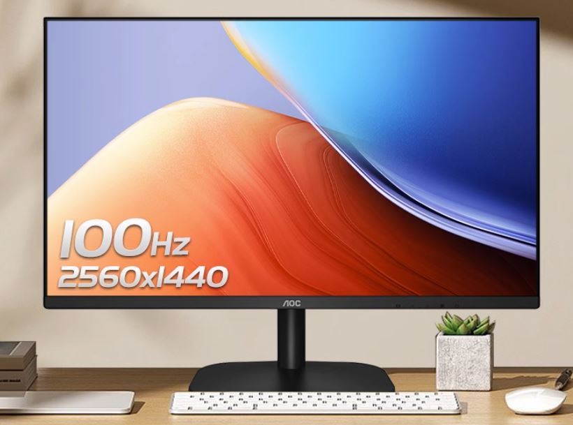 AOC 27" Q27B2S2 27" IPS QHD, 4ms, 100Hz , IPS, ,Adaptive Sync, DP, HDMI,VESA 100x100mm (LS)-0