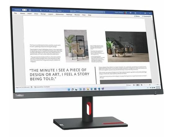 LENOVO ThinkVision S27i-30 27" FHD 100Hz FreeSync LED IPS Monitor 1920x1080 4ms 16_9 Tilt Adjustable VGA HDMI 3.5mm Out VESA 3yrs ~62AFKAR2AU-0