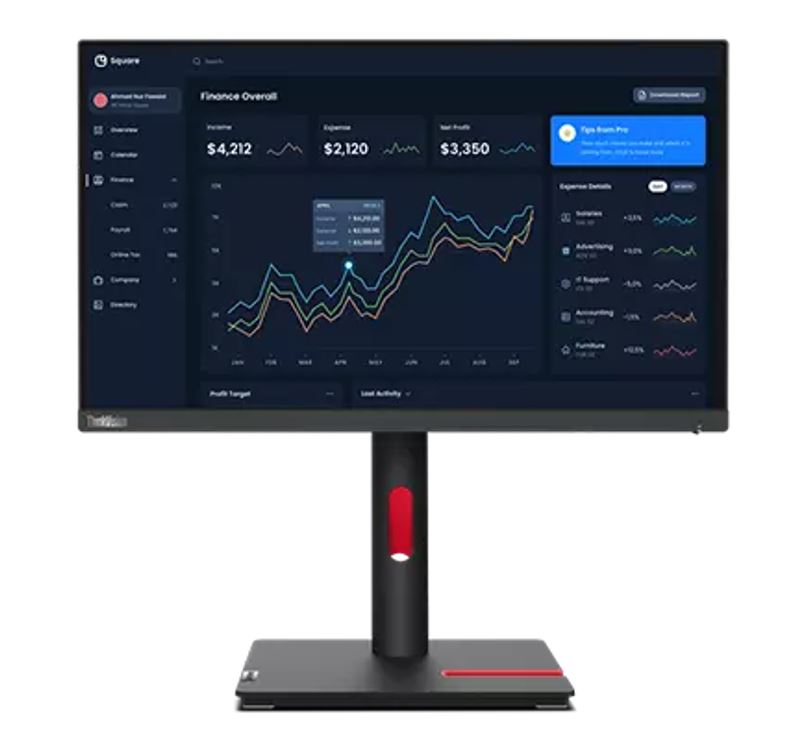 LENOVO ThinkVision T27i-30 27" FHD IPS Monitor 1920x1080 16_9 Anti-Glare Height Adjustable Tilt Swivel Pivot 4xUSB3.2 Hub VGA DP HDMI 3yr-0