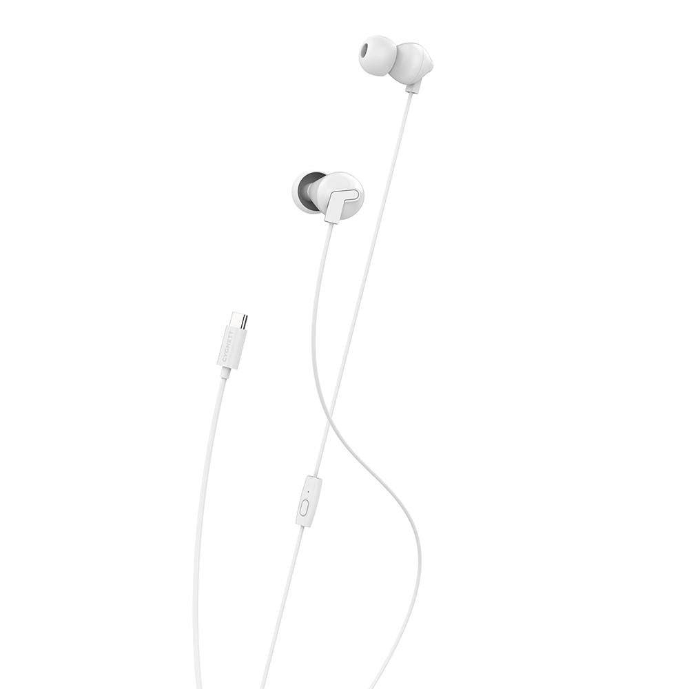 Cygnett Essentials USB-C Earphones - White (CY2868HEUSB), Cable length (1.1M), Built-in Microphone for Phone Calls, Control at Your Fingertips-0