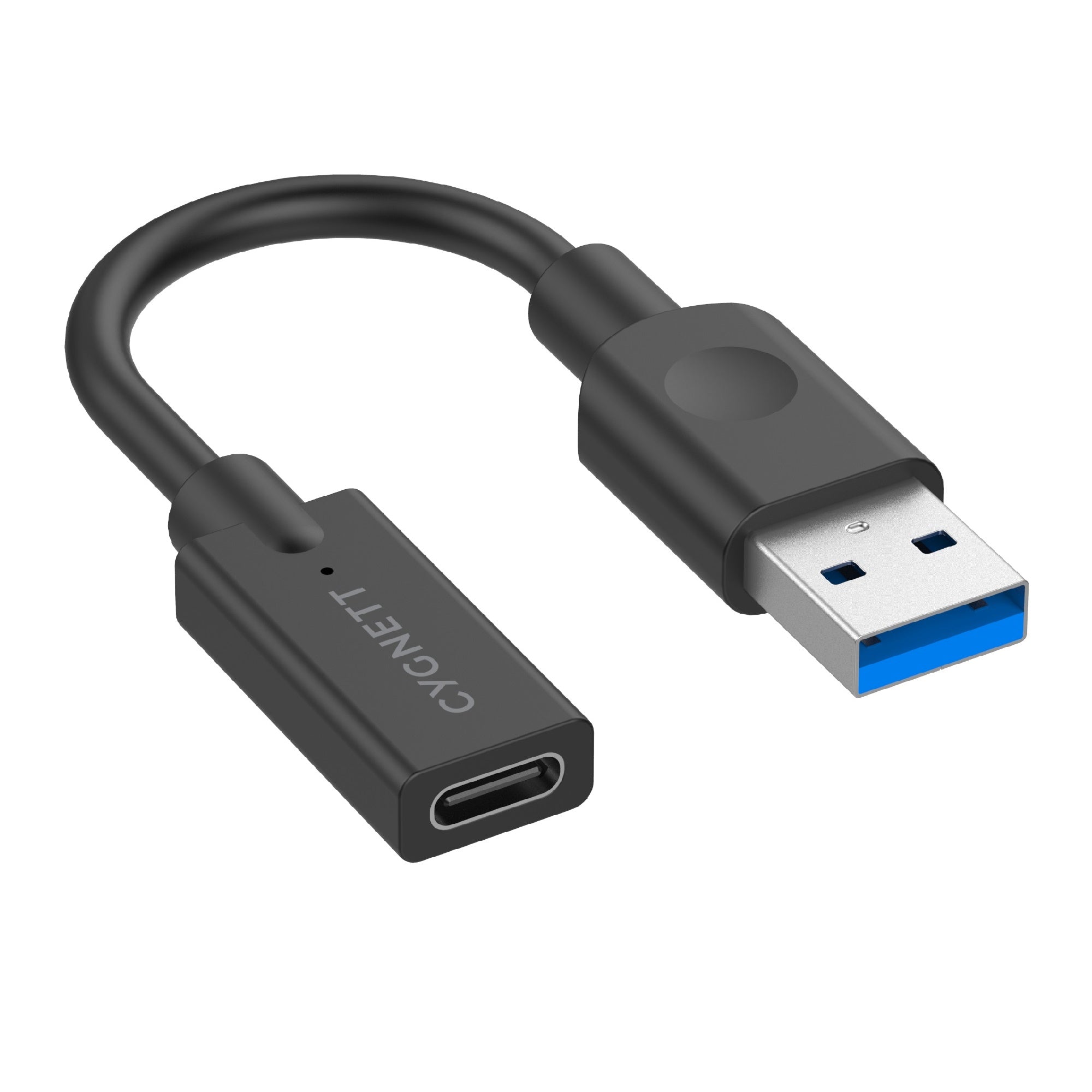 Cygnett Essentials USB-A Male to USB-C Female (10CM) Cable Adapter - Black(CY3321PCUSA),5GBPS Fast Data Transfer,Compact Design Male to Female Adapter-0