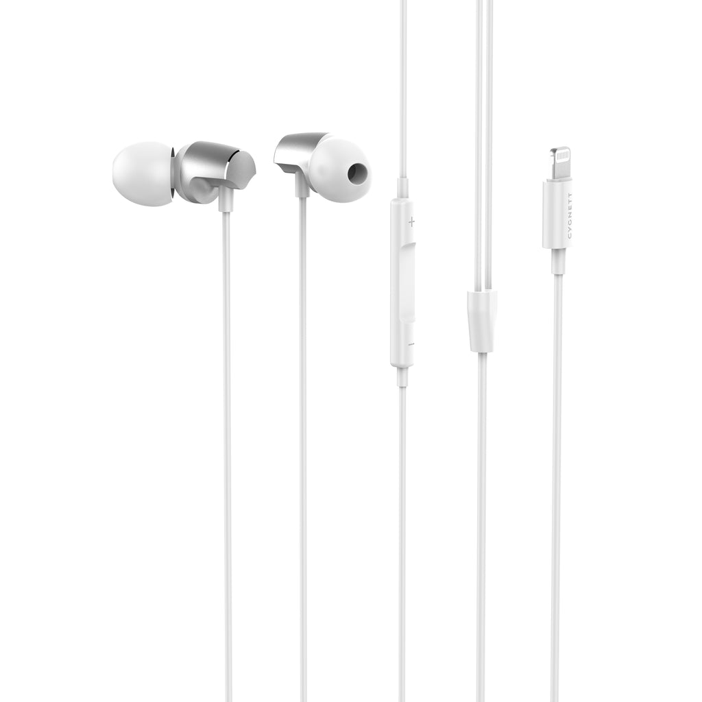 Cygnett Essential Lightning Earphones - (CY3630PCCAP), Built-in Microphone for Phone Calls, Plugs Directly into Your Apple Device, Simply Plug-0